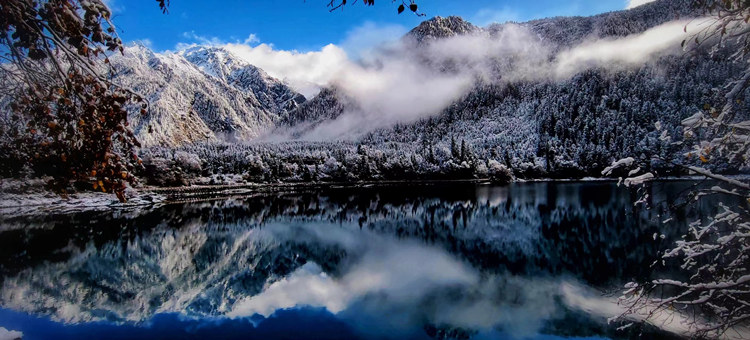 雪景中的鏡海。九管局供圖