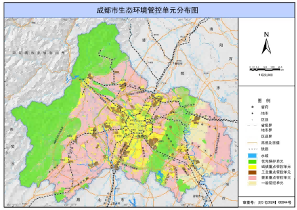 成都市生態環境分區管控圖。成都市生態環境局供圖