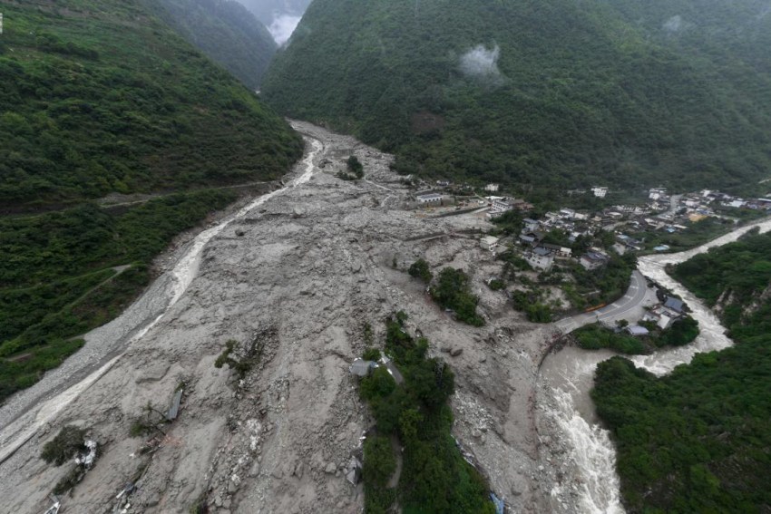 泥石流災(zāi)害受災(zāi)畫面。中國安能集團(tuán)供圖