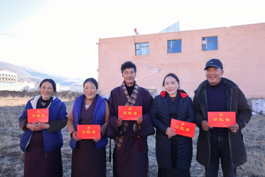 五糧液集團在理塘縣建設極地果蔬（香菇）基地，實現年產值超1000萬元，帶動群眾實現分紅270余萬元，提供就業崗位90余個。四川省國資委供圖